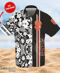 MLB San Francisco Giants Logo Design Flower Tropical Gifts For Fans Custom Name Shirt Hawaiian Shirt Product Photo 1