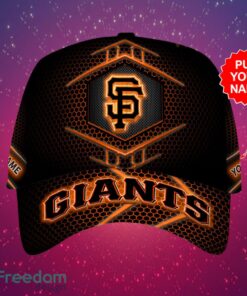 MLB San Francisco Giants Logo Design Honeycomb Pattern Custom Your Name Cap 3D Cap