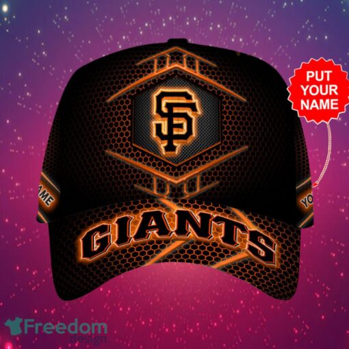 MLB San Francisco Giants Logo Design Honeycomb Pattern Custom Your Name Cap 3D Cap Product Photo 1