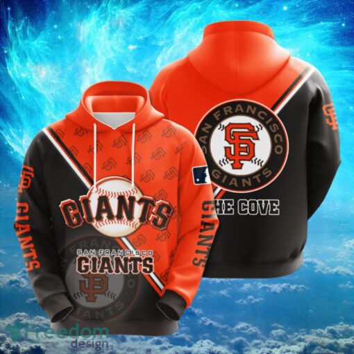 MLB San Francisco Giants Logo Design The Cove Black Orange Hoodie Full Print Hoodie Product Photo 1