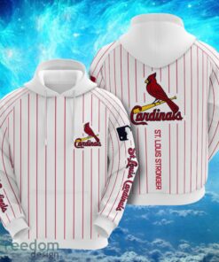 MLB St. Louis Cardinals Logo Design White Red Stripes Hoodie Full Print Hoodie Product Photo 1