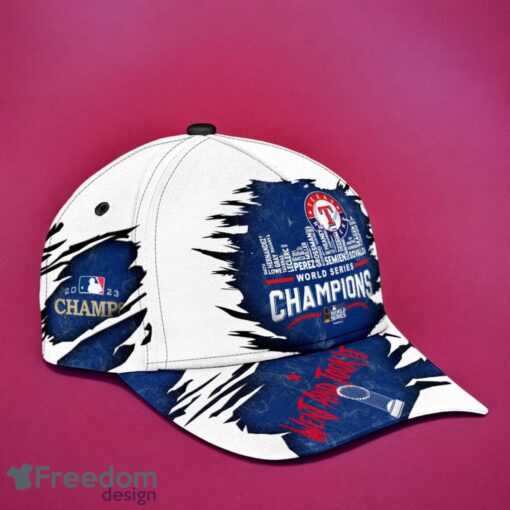 MLB Texas Rangers Logo Design Champions White Cap 3D Cap Product Photo 3