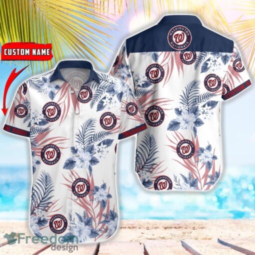 MLB Washington Nationals Hawaiian Shirt Flower Baseball Aloha Shirt Product Photo 1