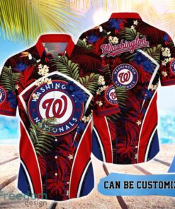 MLB Washington Nationals Hawaiian Shirt Flower Summer Tropical Aloha Shirt