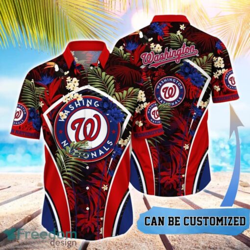 MLB Washington Nationals Hawaiian Shirt Flower Summer Tropical Aloha Shirt Product Photo 1