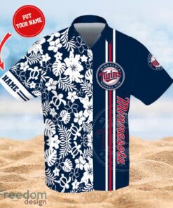 MLBMinnesota Twins Logo Design Flower Tropical Gifts For Fans Custom Name Shirt Hawaiian Shirt Product Photo 1