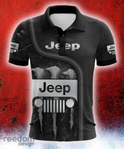 Monter Jeep Car Raing Logo Leather Crack 3D Polo Car Shirt For Men And Women