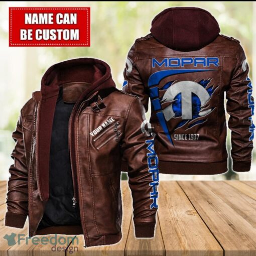 Mopar 2D Leather Jacket For Men Custom Name Special Gift Ideas Product Photo 2