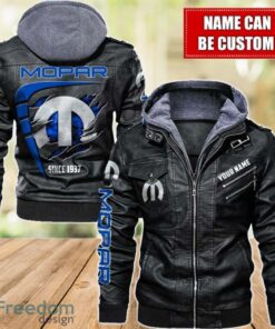 Mopar 2D Leather Jacket For Men Custom Name Special Gift Ideas Product Photo 1