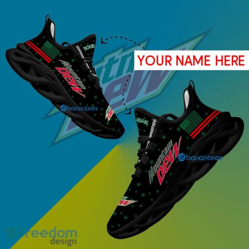 Mountain Dew Sport Sneaker Representation Custom Name Gift Max Soul Shoes USA Flag Star New For Fans - Mountain Dew Running Shoes New Trending Personalized Photo 1