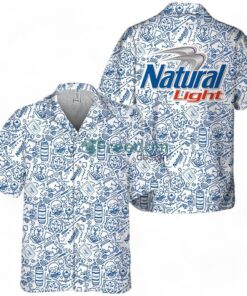 Natural Light Summer Doodle Art Tropical Hawaiian Shirt