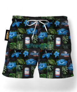 Natural Light Tropical Hibiscus Flower Swim Trunks