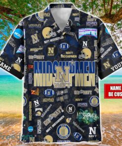 Navy Midshipmen Logo Hawaiian Shirt For Fans Trending Beach Shirt Custom Name Product Photo 1