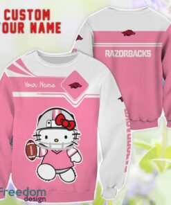 NCAA Arkansas Razorbacks Hello Kitty 3D T-Shirt Sweatshirt Hoodie Custom Name Product Photo 2