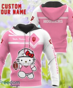 NCAA Indiana Hoosiers Hello Kitty 3D T-Shirt Sweatshirt Hoodie Custom Name Product Photo 1