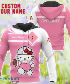 NCAA Iowa State Cyclones Hello Kitty 3D T-Shirt Sweatshirt Hoodie Custom Name Product Photo 1