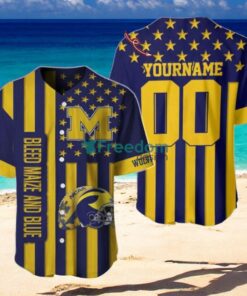 NCAA Michigan Wolverines Custom Name And Number Slogan Baseball Jersey Shirt