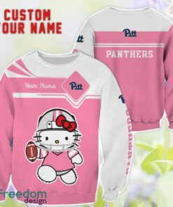 NCAA Pittsburgh Panthers Hello Kitty 3D T-Shirt Sweatshirt Hoodie Custom Name Product Photo 2