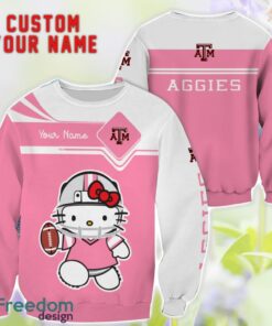 NCAA Texas A&M Aggies Hello Kitty 3D T-Shirt Sweatshirt Hoodie Custom Name Product Photo 2