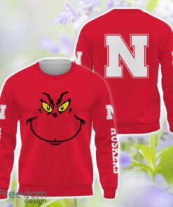 Nebraska Cornhuskers Grinch Face All Over Printed 3D T-Shirt Sweatshirt Hoodie Product Photo 2