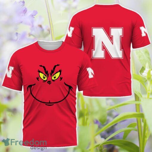 Nebraska Cornhuskers Grinch Face All Over Printed 3D T-Shirt Sweatshirt Hoodie Product Photo 3