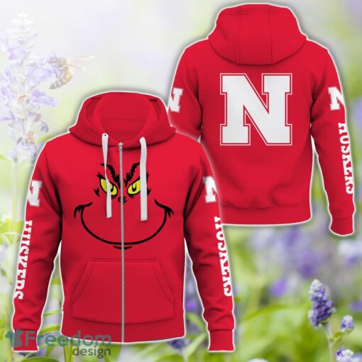 Nebraska Cornhuskers Grinch Face All Over Printed 3D T-Shirt Sweatshirt Hoodie Product Photo 4