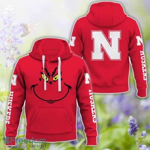 Nebraska Cornhuskers Grinch Face All Over Printed 3D T-Shirt Sweatshirt Hoodie Product Photo 1