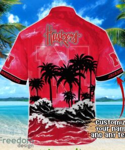 Nebraska Cornhuskers NCAA Hawaiian Shirt Coconut Tree Waves Beach Hawaii Shirt Custom Name For Fans Product Photo 3