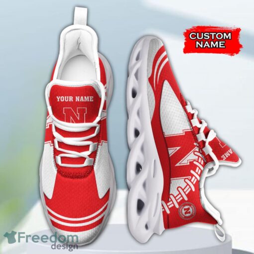 Nebraska Cornhuskers NCAA Max Soul Shoes Big Logo And Custom Name Sneakers For Men Women Product Photo 4