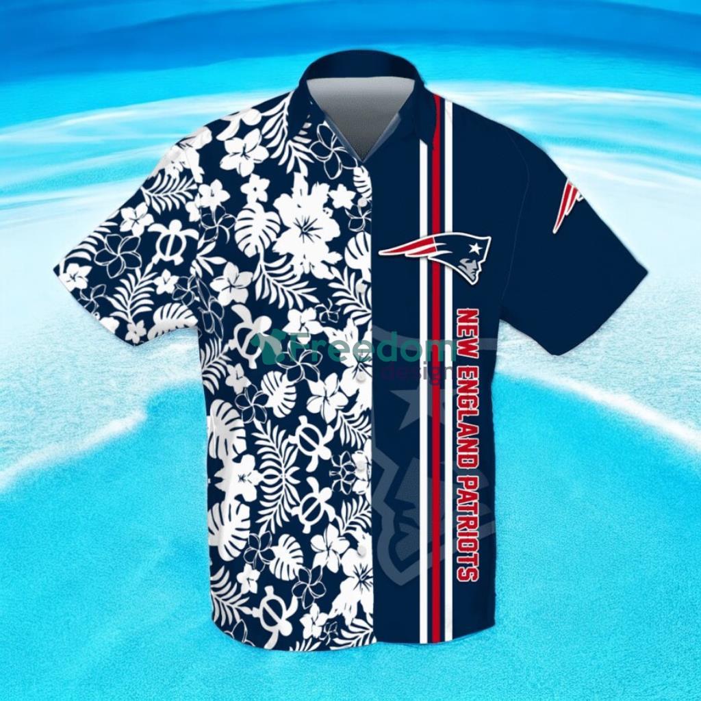 New England Patriots 3D Flower Hibiscus Hawaiian Shirt image New England Patriots 3D Flower Hibiscus Hawaiian Shirt Product Photo 1