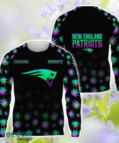 New England Patriots Weed pattern All Over Printed 3D T-Shirt Hoodie Sweatshirt Custom Name Product Photo 2