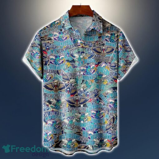 New Orleans Pelicans Logo All Printed 3D Hawaiian Shirt For Fans NBA Hawaiian Shirt Product Photo 1