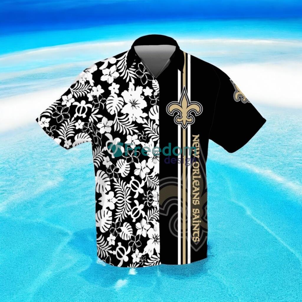 New Orleans Saints 3D Flower Hibiscus Hawaiian Shirt image New Orleans Saints 3D Flower Hibiscus Hawaiian Shirt Product Photo 1