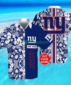 New York Giants 3D Flower Hibiscus Hawaiian Shirt