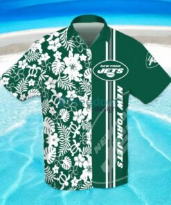 New York Jets 3D Flower Hibiscus Hawaiian Shirt New York Jets 3D Flower Hibiscus Hawaiian Shirt
