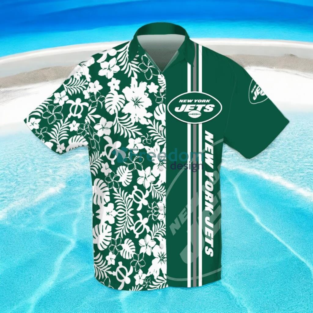 New York Jets 3D Flower Hibiscus Hawaiian Shirt image New York Jets 3D Flower Hibiscus Hawaiian Shirt Product Photo 1