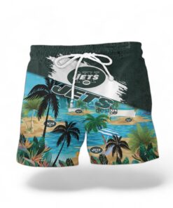 New York Jets Logo Combo Hawaiian Shirt And Short Trending Summer For Fans Product Photo 2