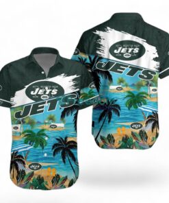 New York Jets Logo Combo Hawaiian Shirt And Short Trending Summer For Fans