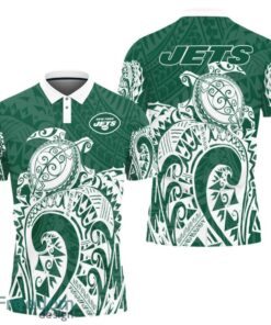 New York Jets Turtle Polynesian Pattern Polo Shirt