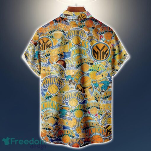 New York Knicks Logo All Printed 3D Hawaiian Shirt For Fans NBA Hawaiian Shirt Product Photo 2