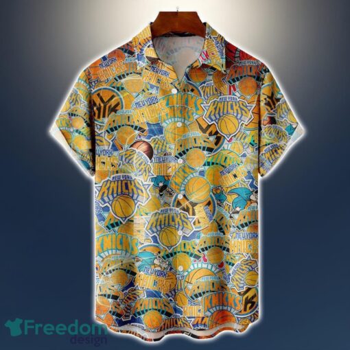 New York Knicks Logo All Printed 3D Hawaiian Shirt For Fans NBA Hawaiian Shirt Product Photo 1