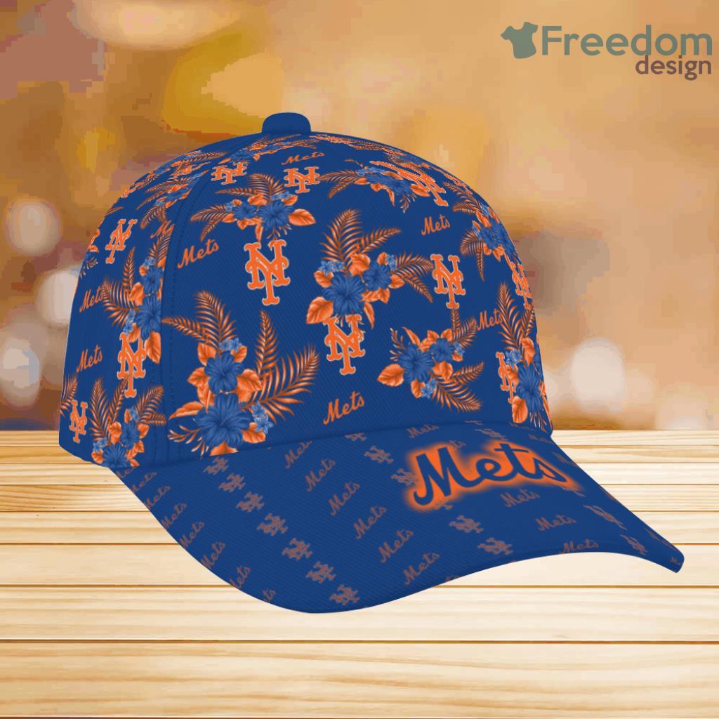 New York Mets Floral Hawaiian Adjustable Classic Cap 3D For Fans Product Photo 1