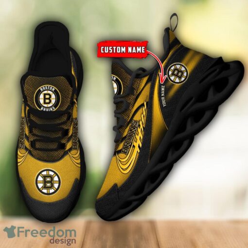 NHL Team Logo Boston Bruins Running Shoes Max Soul Shoes For Men Women Custom Name Product Photo 2