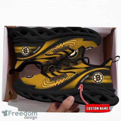 NHL Team Logo Boston Bruins Running Shoes Max Soul Shoes For Men Women Custom Name Product Photo 3