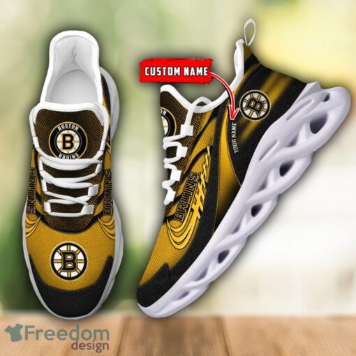 NHL Team Logo Boston Bruins Running Shoes Max Soul Shoes For Men Women Custom Name Product Photo 5