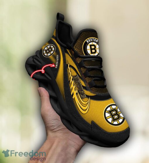 NHL Team Logo Boston Bruins Running Shoes Max Soul Shoes For Men Women Custom Name Product Photo 1