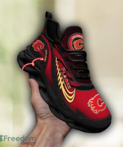 NHL Team Logo Calgary Flames Running Shoes Max Soul Shoes For Men Women Custom Name