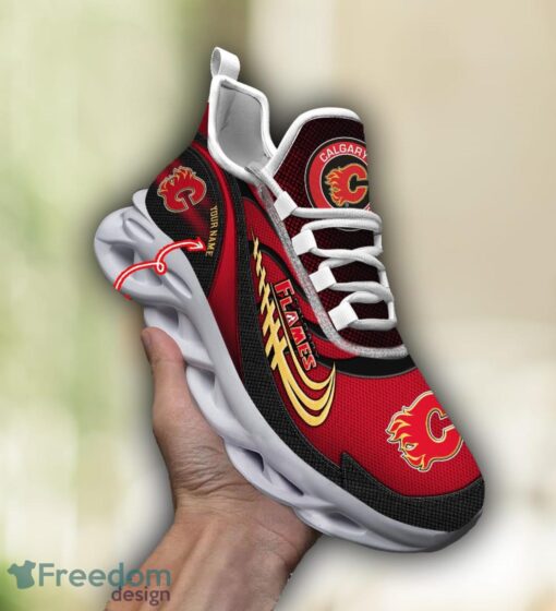 NHL Team Logo Calgary Flames Running Shoes Max Soul Shoes For Men Women Custom Name Product Photo 4