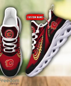 NHL Team Logo Calgary Flames Running Shoes Max Soul Shoes For Men Women Custom Name Product Photo 5