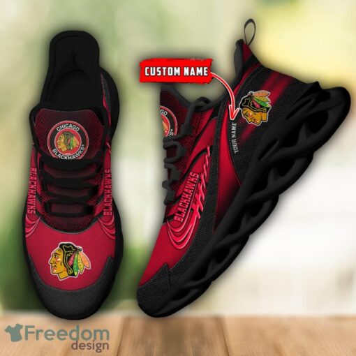 NHL Team Logo Chicago Blackhawks Running Shoes Max Soul Shoes For Men Women Custom Name Product Photo 2